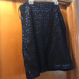 Black lace with blue underlay